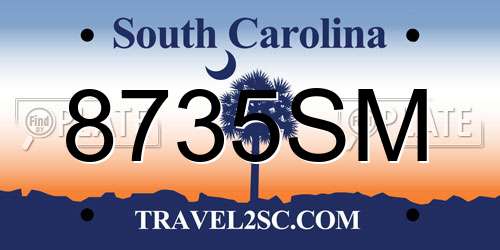 8735SM South Carolina License Plate