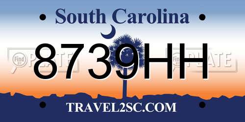 8739HH South Carolina License Plate