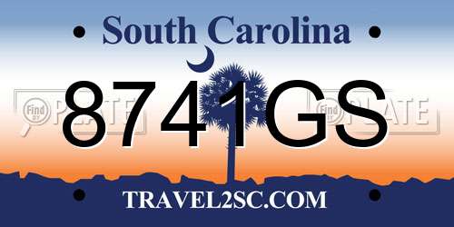 8741GS South Carolina License Plate