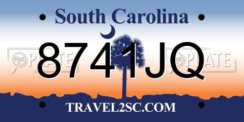 8741JQ South Carolina License Plate
