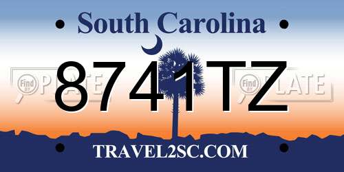 8741TZ South Carolina License Plate