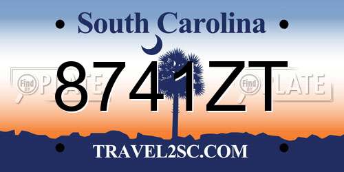 8741ZT South Carolina License Plate