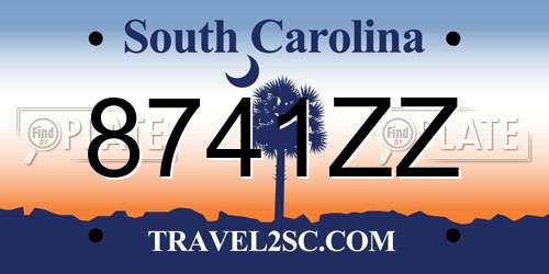 8741ZZ South Carolina License Plate