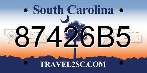 87426B5 South Carolina License Plate