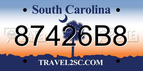 87426B8 South Carolina License Plate