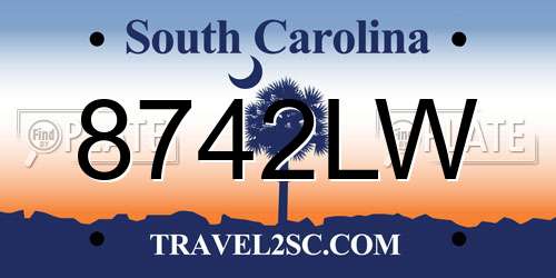 8742LW South Carolina License Plate