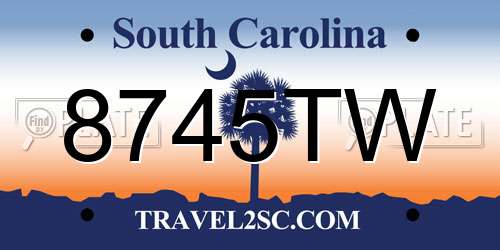 8745TW South Carolina License Plate