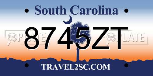 8745ZT South Carolina License Plate