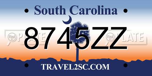 8745ZZ South Carolina License Plate