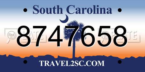 8747658 South Carolina License Plate