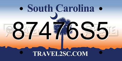 87476S5 South Carolina License Plate