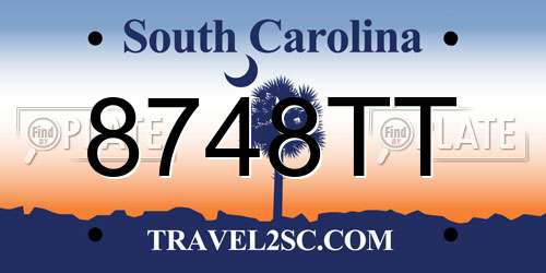 8748TT South Carolina License Plate