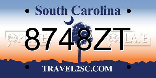 8748ZT South Carolina License Plate