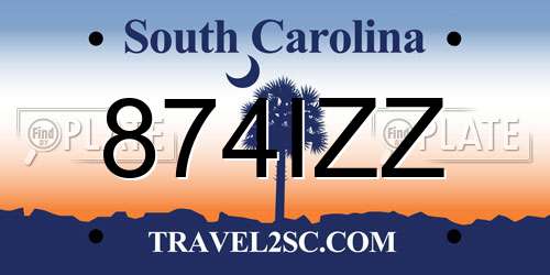 874IZZ South Carolina License Plate