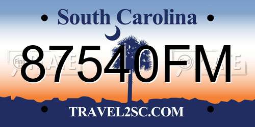 87540FM South Carolina License Plate