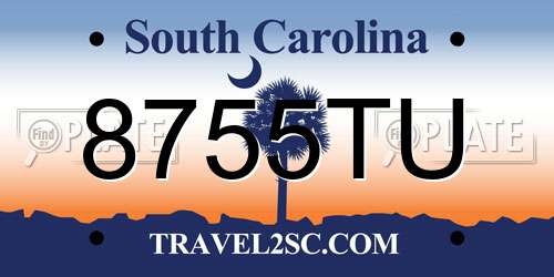 8755TU South Carolina License Plate