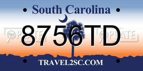 8756TD South Carolina License Plate