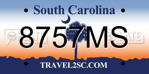 8757MS South Carolina License Plate