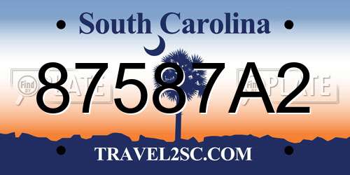 87587A2 South Carolina License Plate