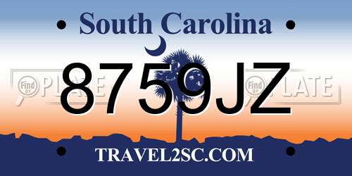 8759JZ South Carolina License Plate