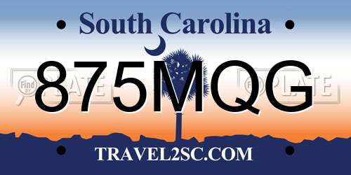 875MQG South Carolina License Plate