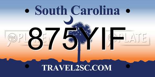 875YIF South Carolina License Plate