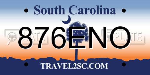 876ENO South Carolina License Plate