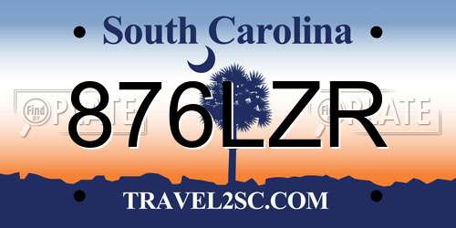 876LZR South Carolina License Plate