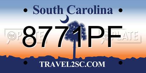 8771PF South Carolina License Plate