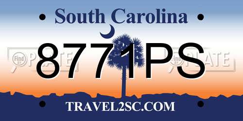 8771PS South Carolina License Plate