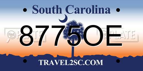 8775OE South Carolina License Plate