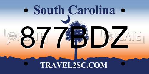 877BDZ South Carolina License Plate