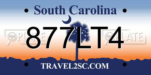 877LT4 South Carolina License Plate