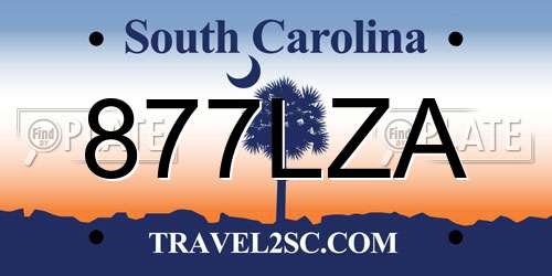 877LZA South Carolina License Plate