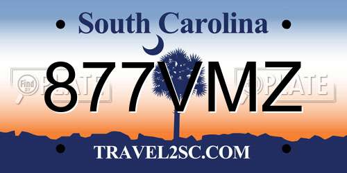 877VMZ South Carolina License Plate