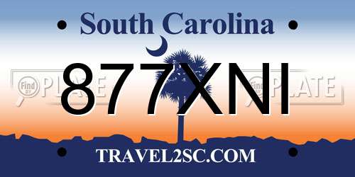 877XNI South Carolina License Plate