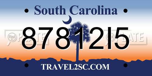 87812I5 South Carolina License Plate