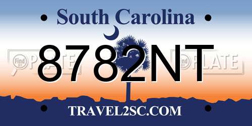 8782NT South Carolina License Plate