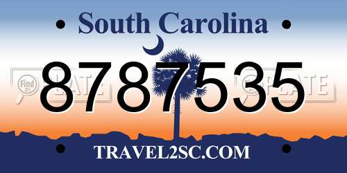 8787535 South Carolina License Plate