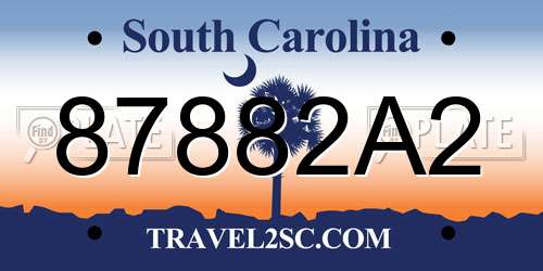 87882A2 South Carolina License Plate