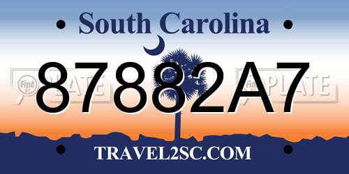 87882A7 South Carolina License Plate