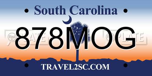 878MOG South Carolina License Plate