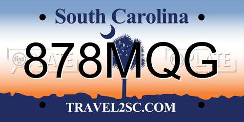 878MQG South Carolina License Plate
