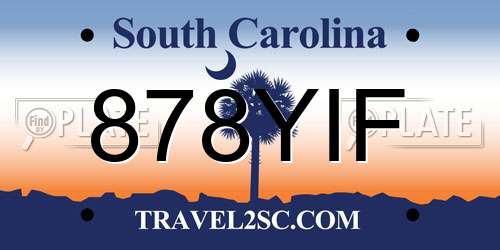878YIF South Carolina License Plate