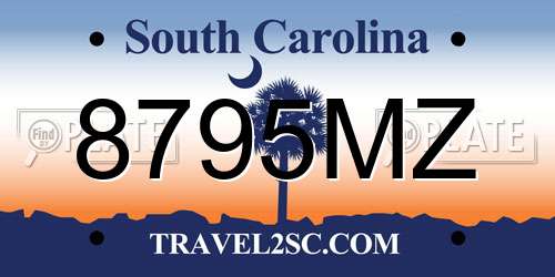 8795MZ South Carolina License Plate