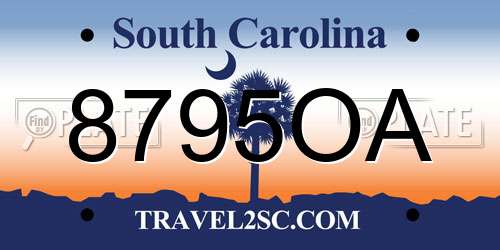 8795OA South Carolina License Plate