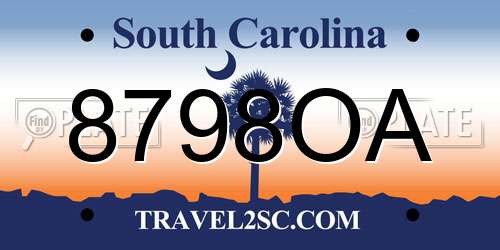 8798OA South Carolina License Plate