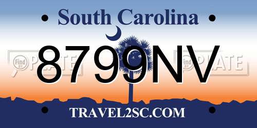 8799NV South Carolina License Plate