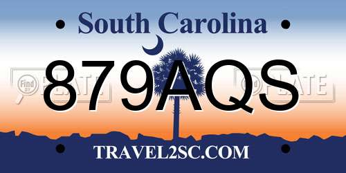 879AQS South Carolina License Plate