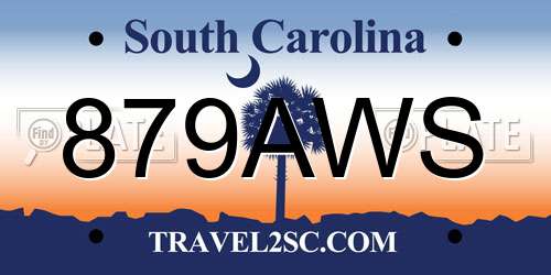 879AWS South Carolina License Plate